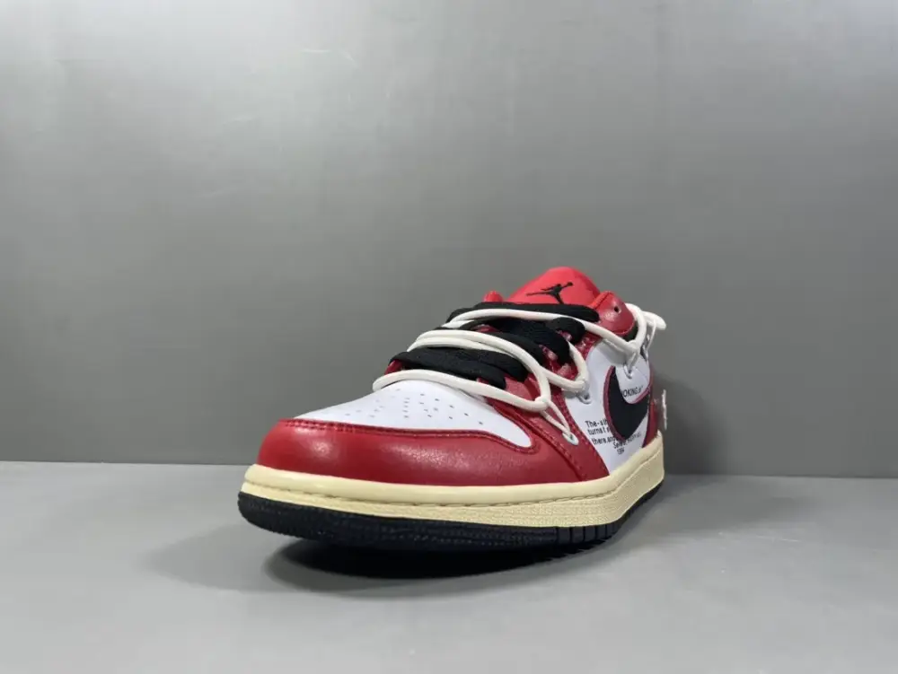 AJ1 x 260 Collaboration Low-Top Sneakers – Red White – Corporate Edition with and Nike Style FreshLook 1255  DFE276