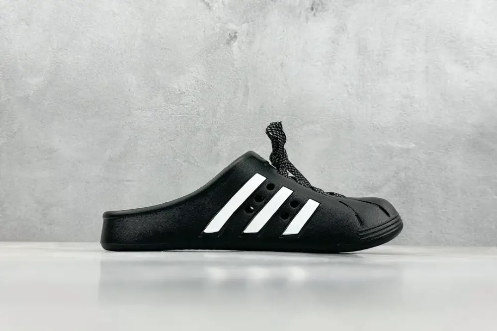 Youthful Adidas Adilette Clogs Black White Stripes – 457  CAECF654