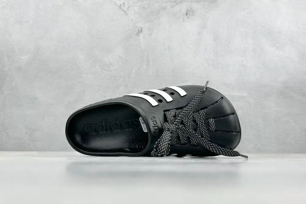 Youthful Adidas Adilette Clogs Black White Stripes – 457  CAECF654