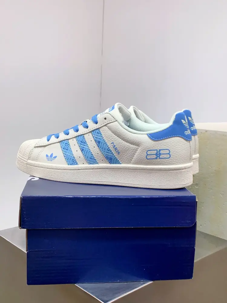 Adidas Originals Superstar Balenciaga White Blue TimelessDesign 554 