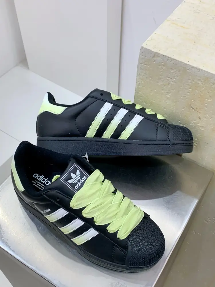 TopPick Adidas Originals Superstar Black Green Low Top 558  FDCDE76