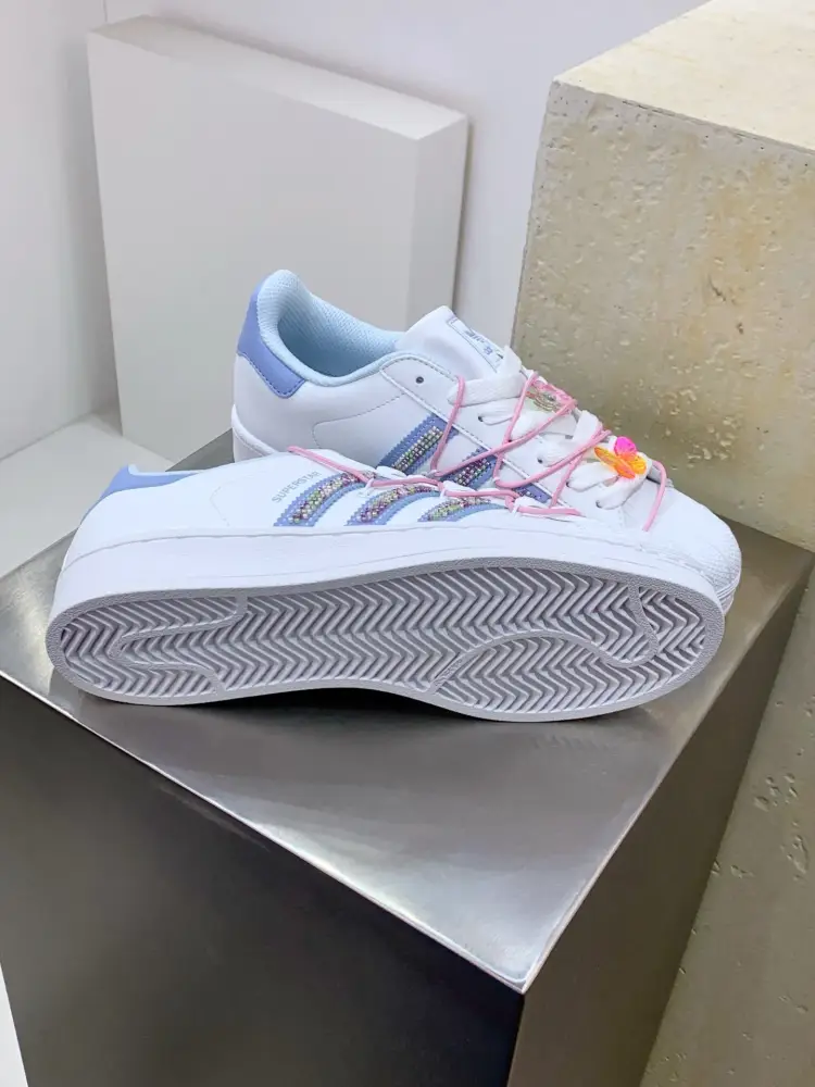 Trendsetting Adidas Originals Superstar II White Blue Low – Adidas 555 