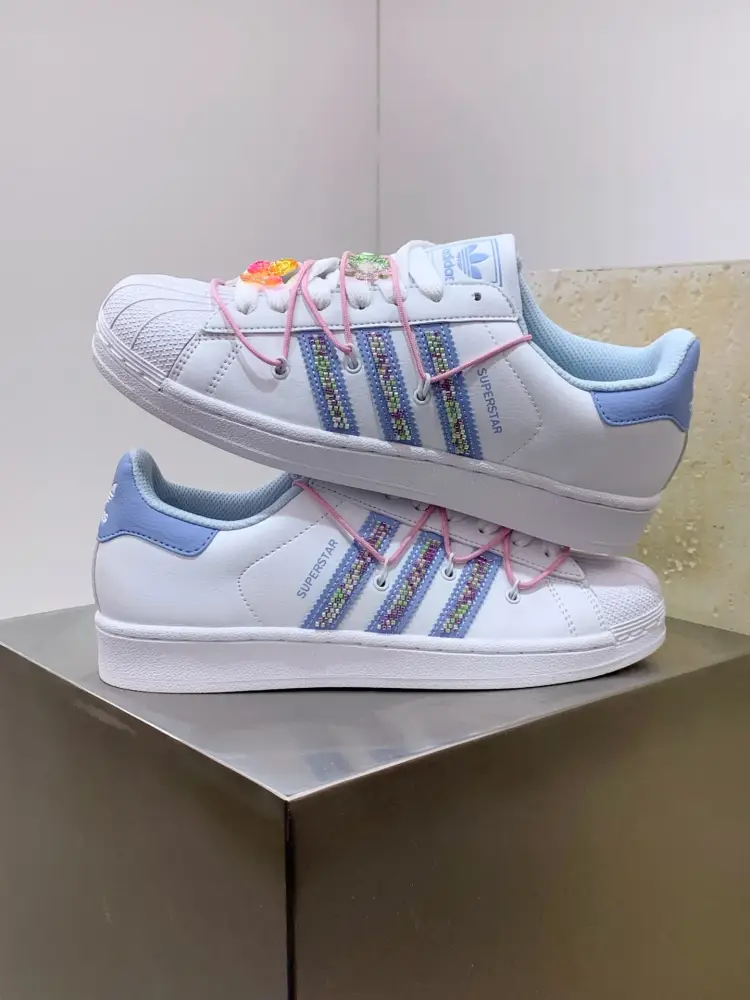 Trendsetting Adidas Originals Superstar II White Blue Low – Adidas 555 