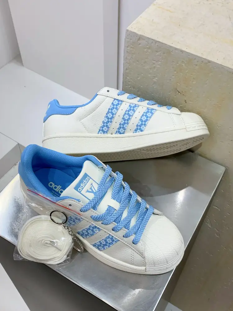 Adidas Originals Superstar Louis Vuitton White Blue WrinkleFree 552 