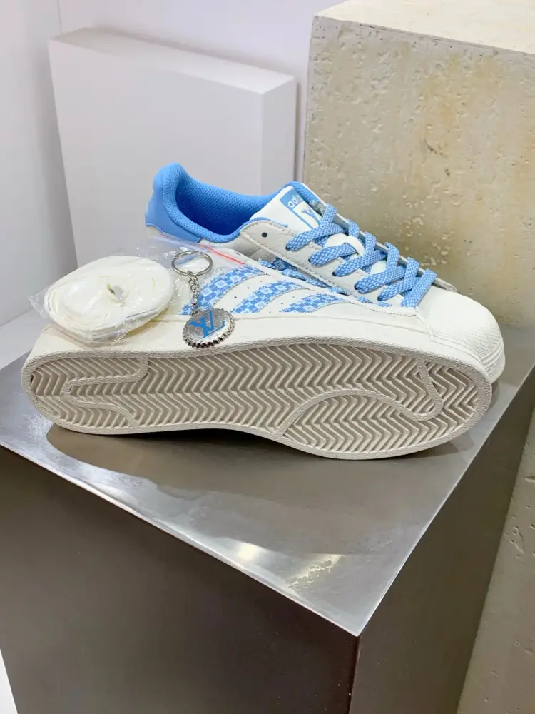Adidas Originals Superstar Louis Vuitton White Blue WrinkleFree 552 