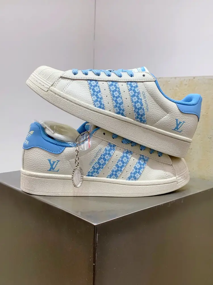 Adidas Originals Superstar Louis Vuitton White Blue WrinkleFree 552 