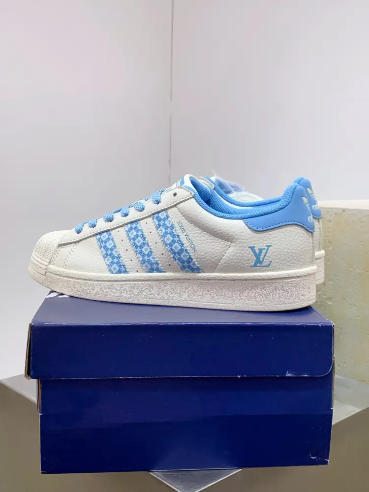 Adidas Originals Superstar Louis Vuitton White Blue WrinkleFree 552 