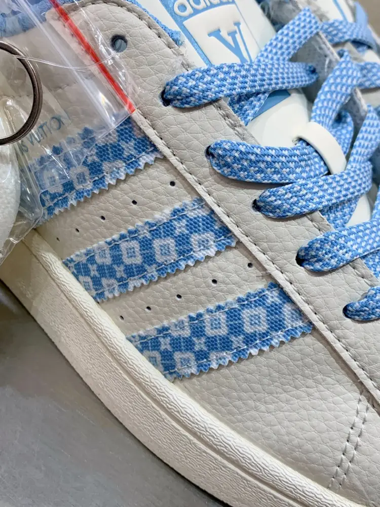 Adidas Originals Superstar Louis Vuitton White Blue WrinkleFree 552 