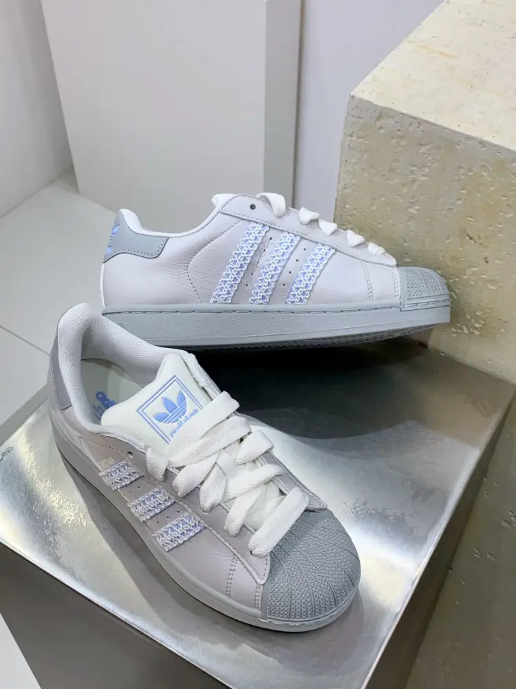 Adidas Originals Superstar Shell Toe White Blue – Adidas UrbanChic 533  BFA149