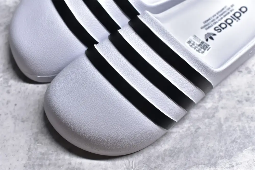Chic Adidas Originals adilette White Black Slides – Adidas Sneakers 467 