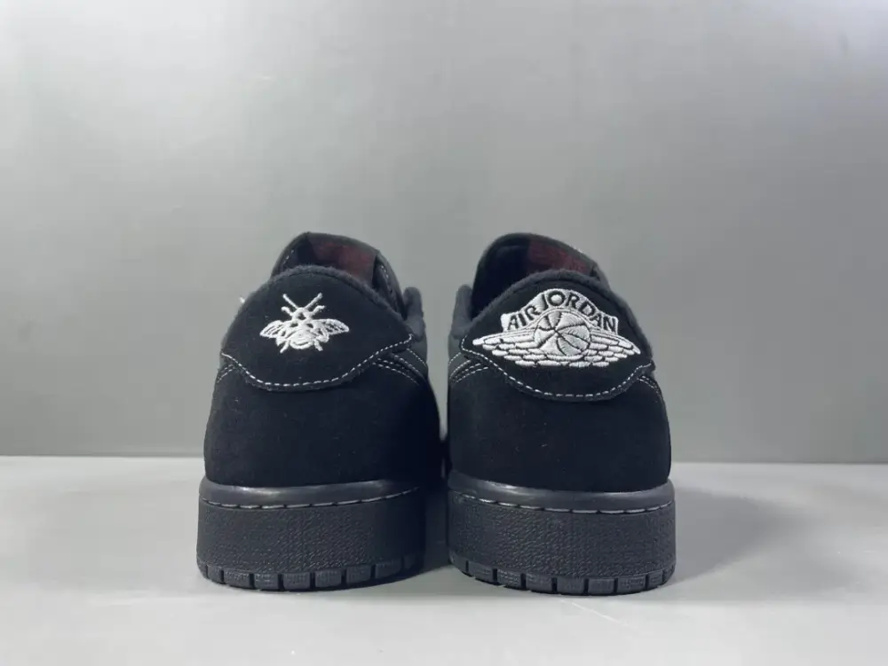 Air Jordan 1 Low 'Black Warrior' Triple Black Collaboration Sneakers – Best Sneakers in Sizes 36-47.5 (Including Half Sizes) with Top Durable 1264 