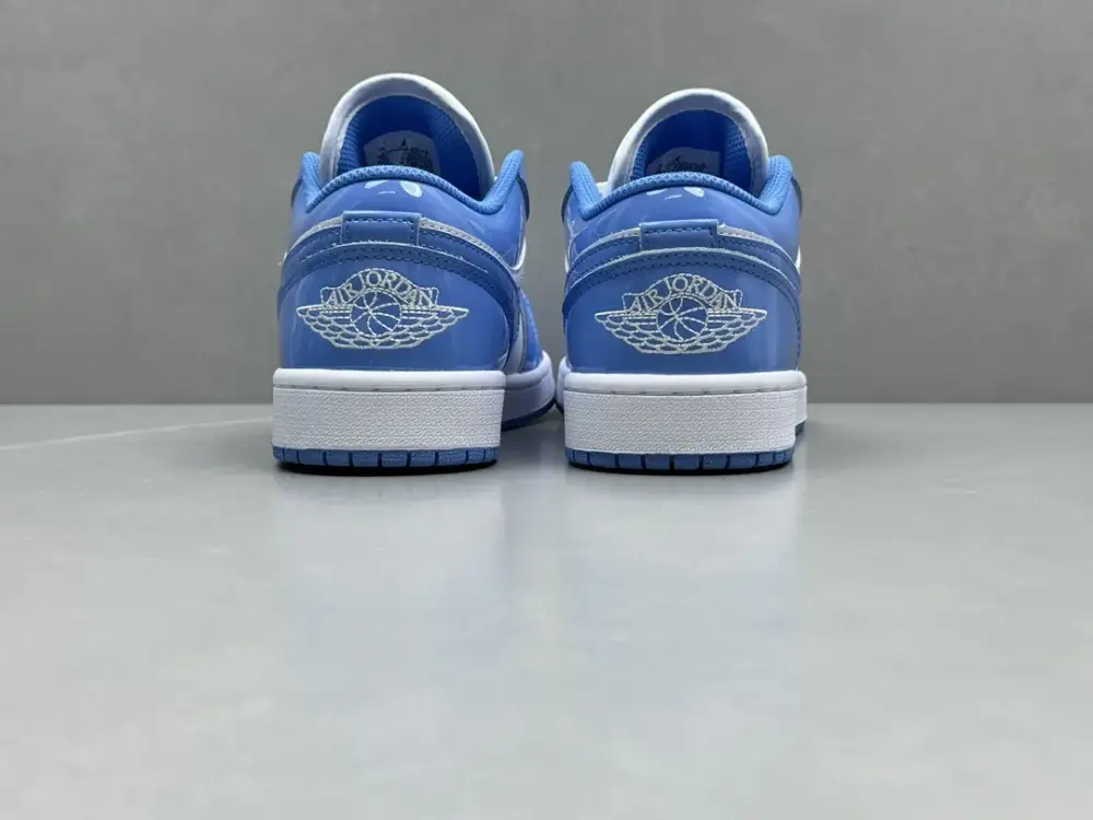 Air Jordan 1 Low UNC Blue Patent Leather – University Blue White, Top , Best Sneakers, Sizes 36-46 Including Half Sizes Sleek 1281 