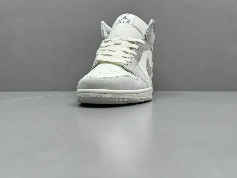 Trendsetting ChunYuan 230 AJ1 Zhongbang Pure Version – Grey White High-Top , Top-Quality Best Sneakers, Sizes 36-46 (Including Half Sizes 1314 