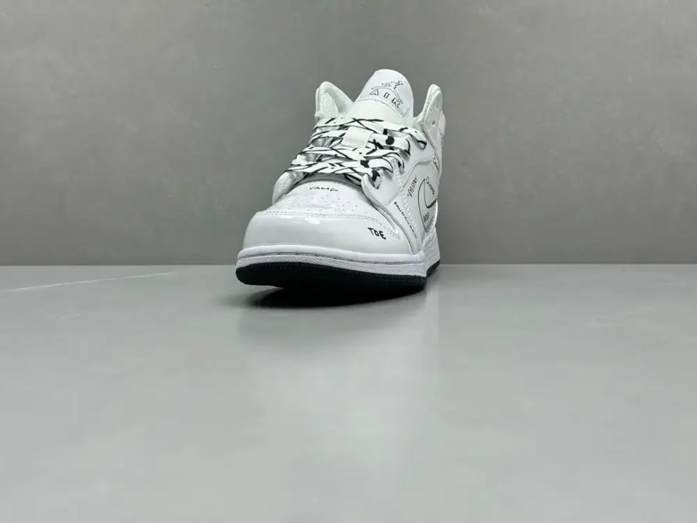 ChunYuan 230 AJ1 Zhongbang Pure Version – White Anime Doodle High-Top , Best Sneakers, Sizes 36-46 (Including Half Sizes Breathable 1292 