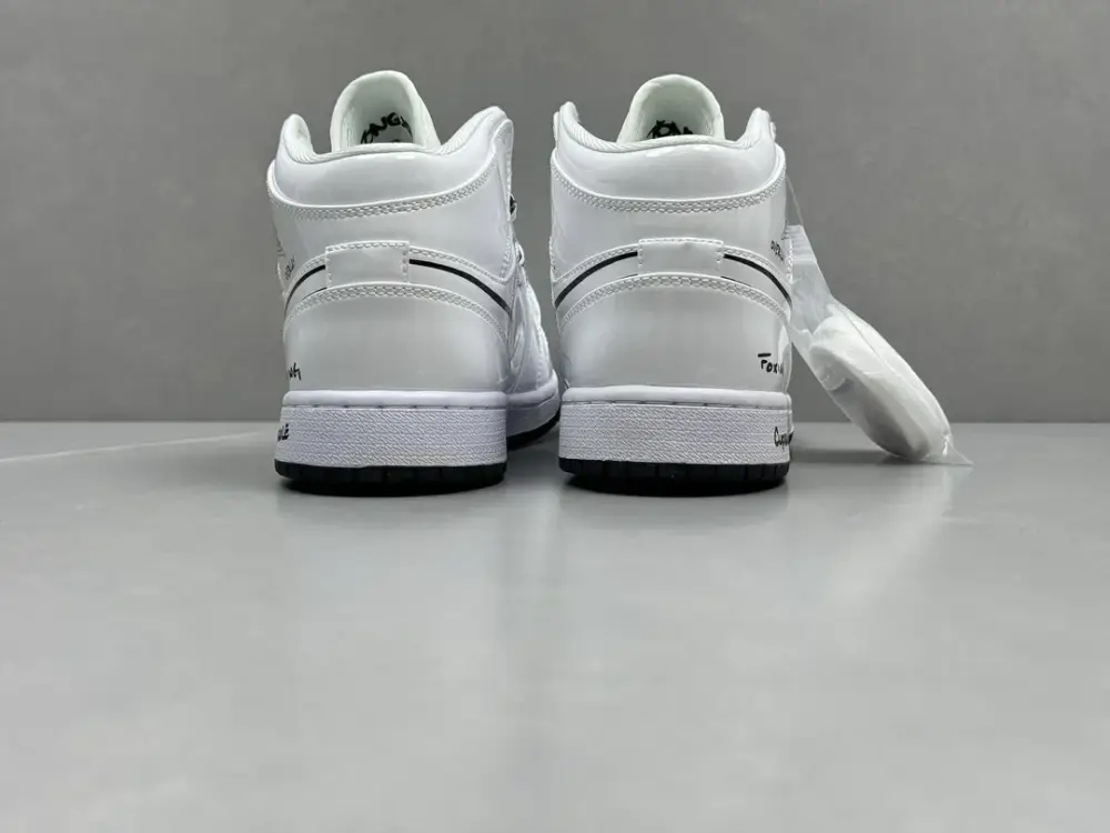 ChunYuan 230 AJ1 Zhongbang Pure Version – White Anime Doodle High-Top , Best Sneakers, Sizes 36-46 (Including Half Sizes Breathable 1292 