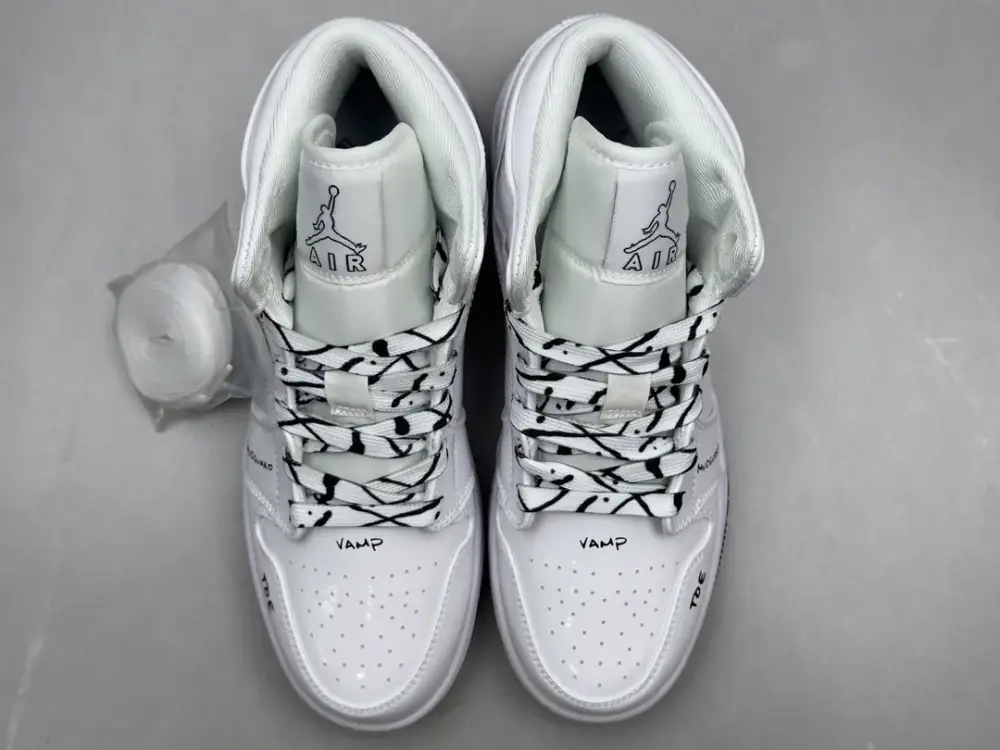 ChunYuan 230 AJ1 Zhongbang Pure Version – White Anime Doodle High-Top , Best Sneakers, Sizes 36-46 (Including Half Sizes Breathable 1292 