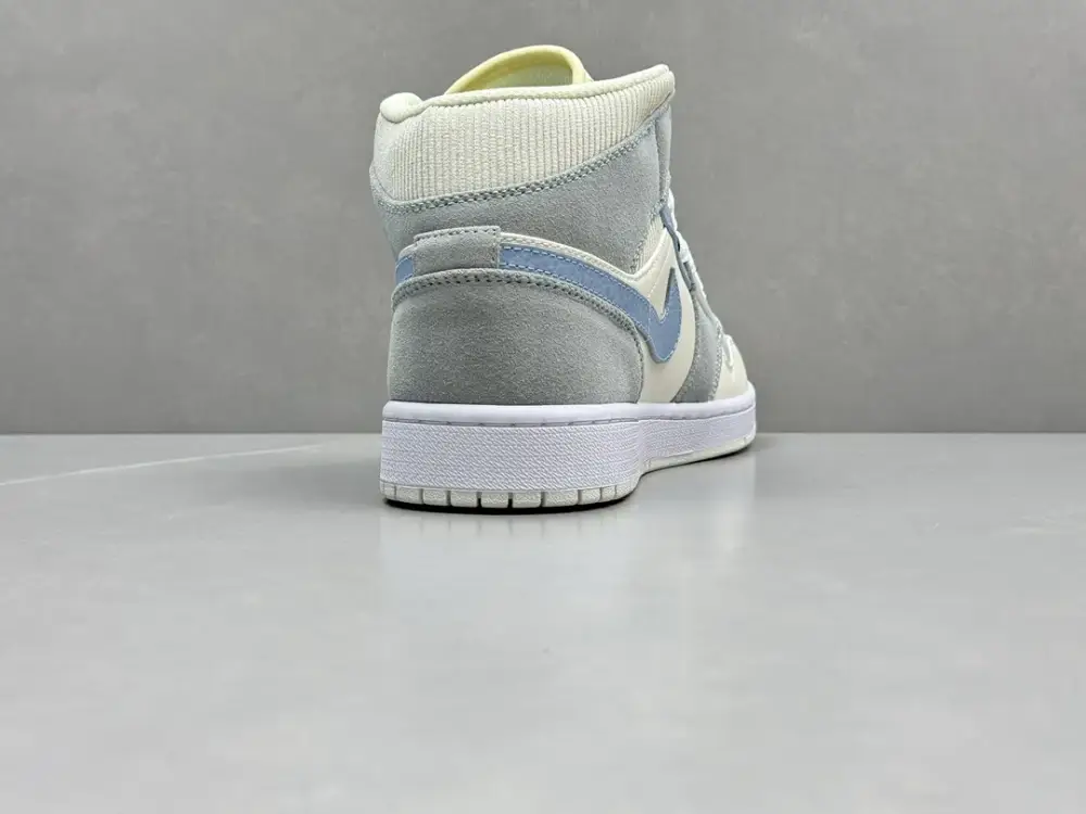 ComfortFit ChunYuan AJ1 Zhongbang Pure Version Basketball – Grey Blue, High-Top, Top Sneakers, Size 36-46 (Including Half Sizes 1322 
