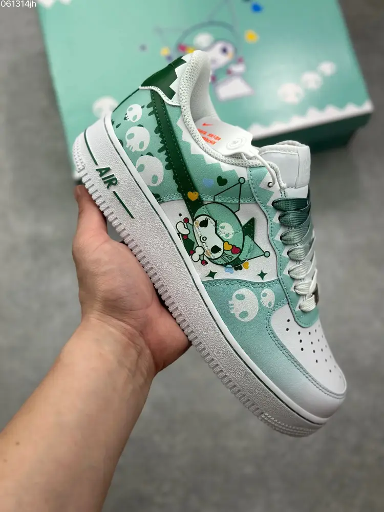 Packable Doraemon x Nike Air Force 1 Low 'Miko' – Gradient White Green Custom Low-Top Top-Quality Sneakers 1069  CFFBE217