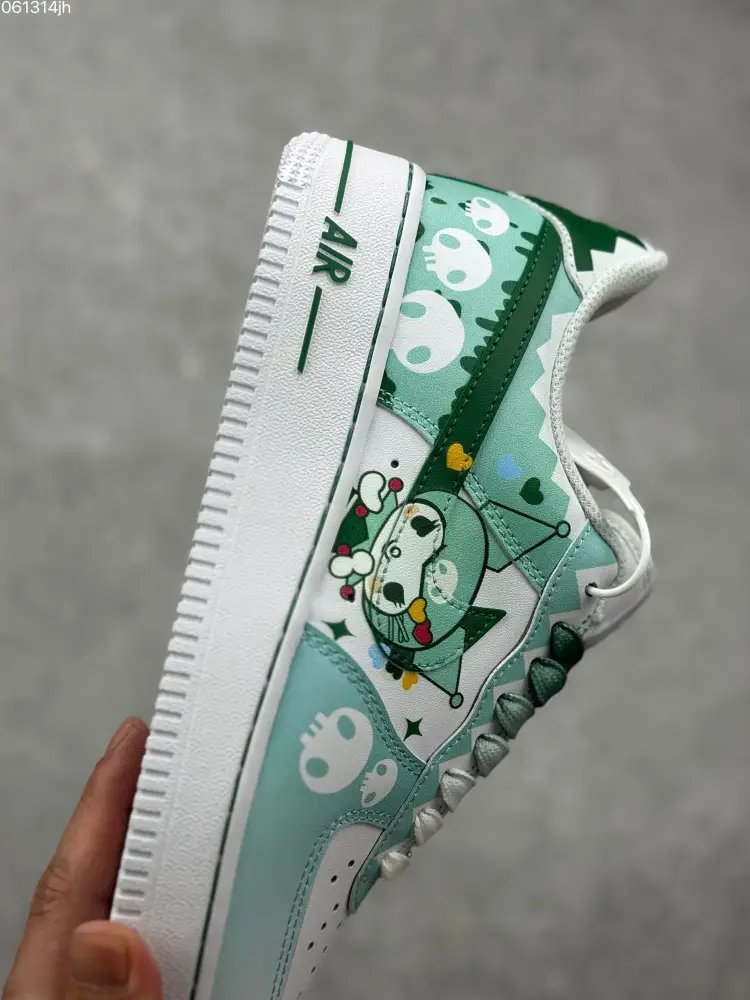 Packable Doraemon x Nike Air Force 1 Low 'Miko' – Gradient White Green Custom Low-Top Top-Quality Sneakers 1069 