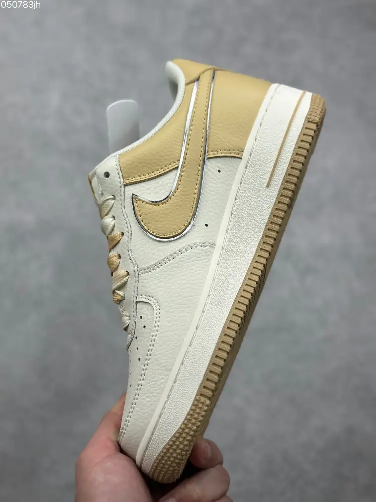 Fat Joe x Nike Air Force 1 Low '07 Beige and Gold Custom Leather – Best Sneakers Durable 996 