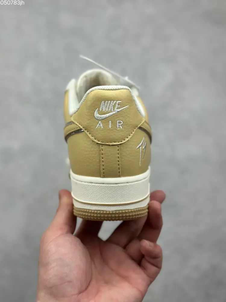 Fat Joe x Nike Air Force 1 Low '07 Beige and Gold Custom Leather – Best Sneakers Durable 996 