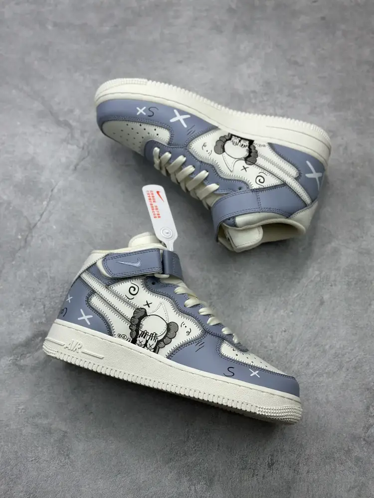 Kaws x Nike Air Force 1 Mid 'Small Companion' Blue White Custom – Best Sneakers Online FashionForward 1042 