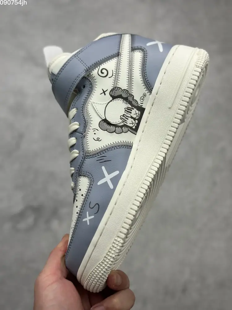Kaws x Nike Air Force 1 Mid 'Small Companion' Blue White Custom – Best Sneakers Online FashionForward 1042 