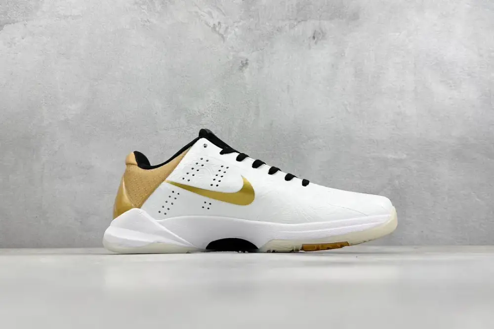 StreetReady NK Zoom Kobe 5 Protro – White Black Gold – Collaborative Edition with and Nike Collection 1457 