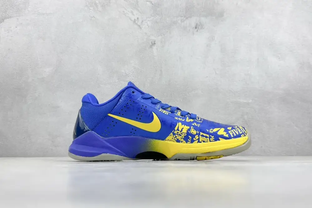 NK Zoom Kobe 5 Protro 'Chaos' – Blue Yellow Basketball for Men, Size 36 – Nike Sneakers UrbanChic 1459 