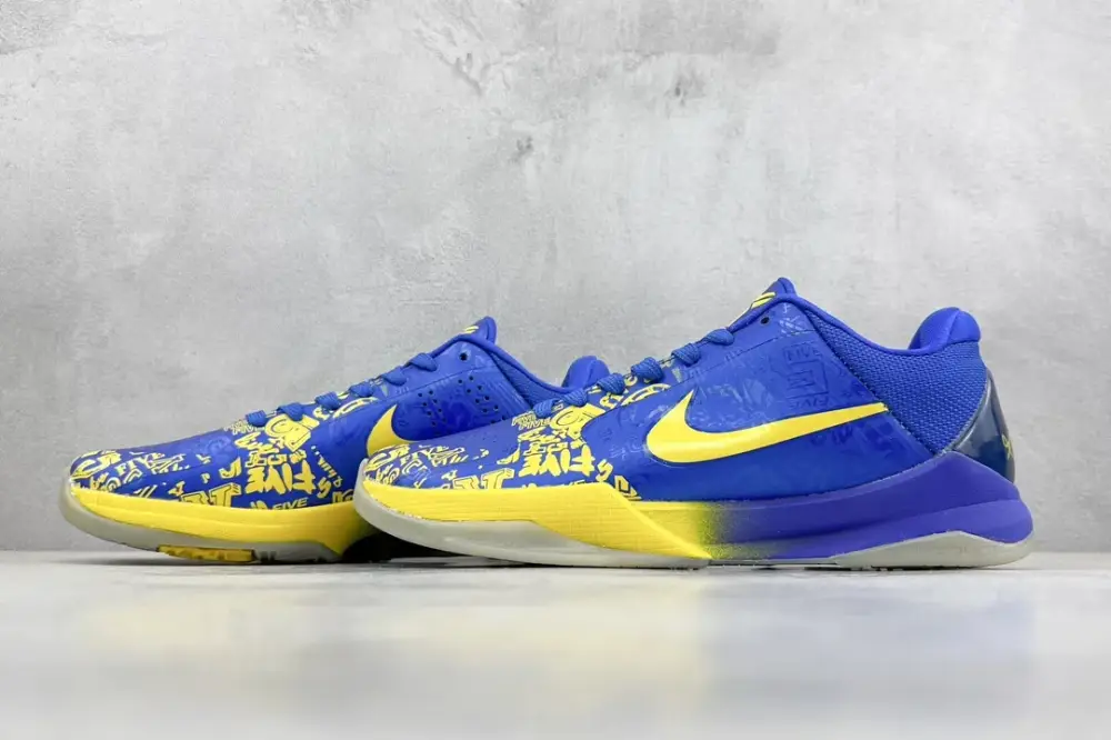 NK Zoom Kobe 5 Protro 'Chaos' – Blue Yellow Basketball for Men, Size 36 – Nike Sneakers UrbanChic 1459 