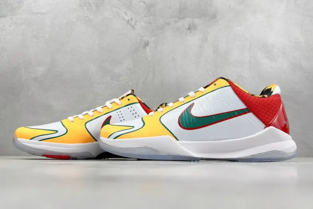 NK Zoom Kobe 5 Protro 'Chaos' – Yellow Red White – High-Quality with Nike Style EasyMatch 1460 