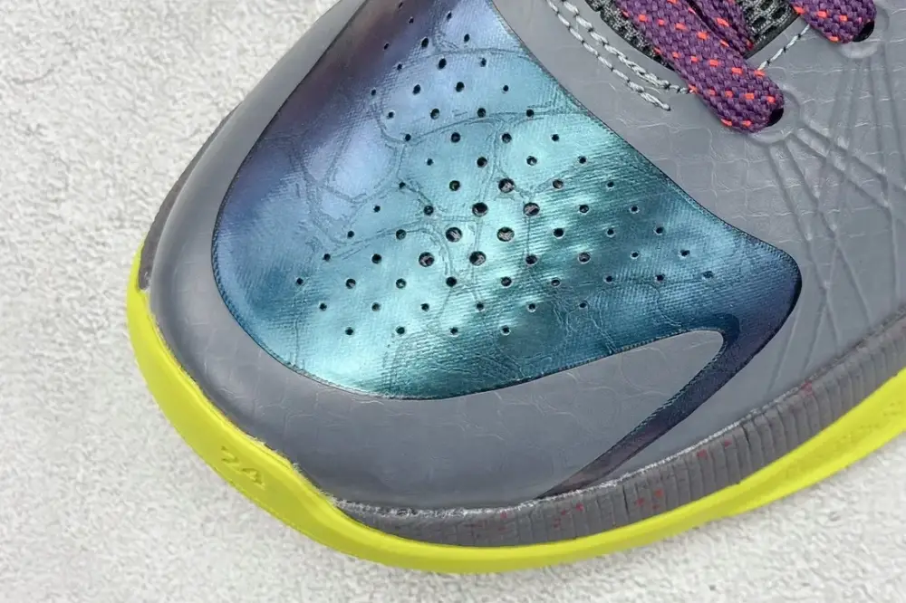Breathable NK Zoom Kobe 5 Protro 'Pure ' – Grey Purple Yellow – with Nike Design 1453 
