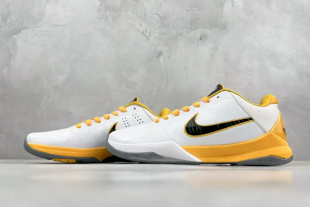 Supportive NK Zoom Kobe 5 Protro White Yellow Basketball – Nike Edition 386430- 1464 