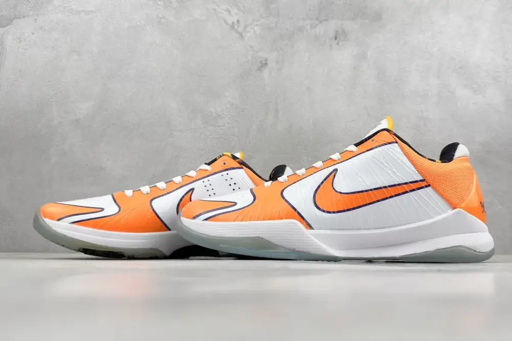 Stylish NK Zoom Kobe 5 Pure Version – Orange White Flyknit Basketball with Design (CD4991-106) Size 1455 