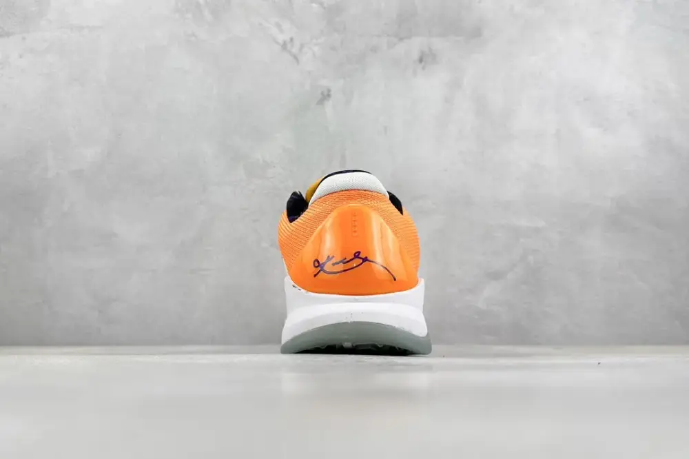 Stylish NK Zoom Kobe 5 Pure Version – Orange White Flyknit Basketball with Design (CD4991-106) Size 1455 