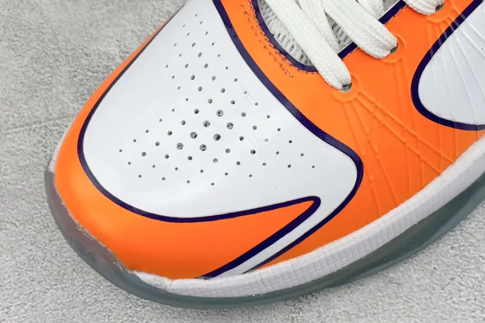 Stylish NK Zoom Kobe 5 Pure Version – Orange White Flyknit Basketball with Design (CD4991-106) Size 1455 