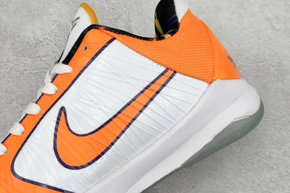Stylish NK Zoom Kobe 5 Pure Version – Orange White Flyknit Basketball with Design (CD4991-106) Size 1455 