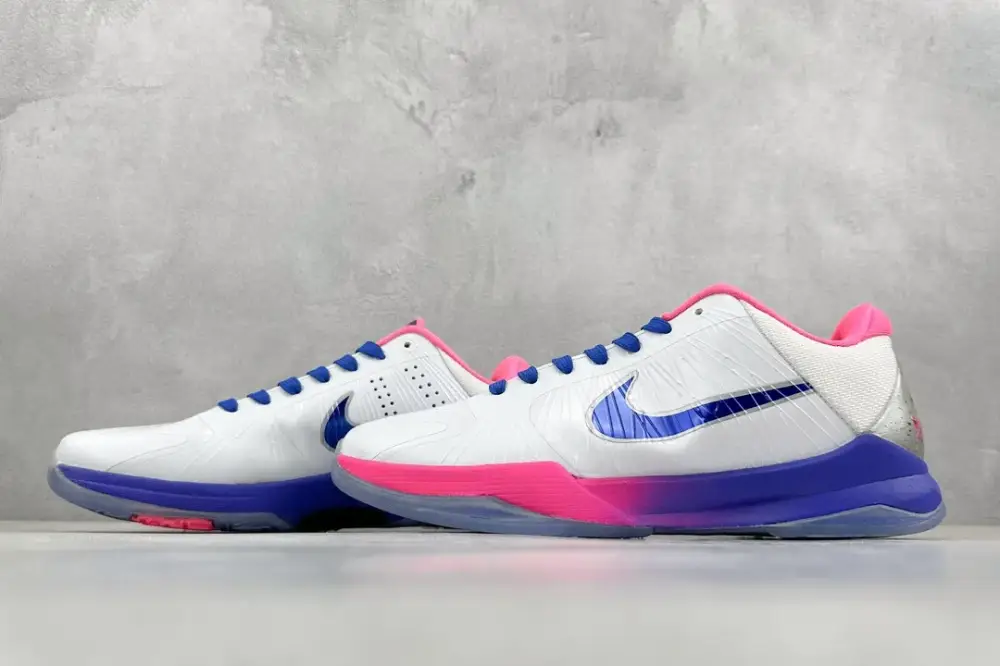 Lightweight NK Zoom Kobe 5 Pure Version – White Pink Blue with Nike Style 1468 