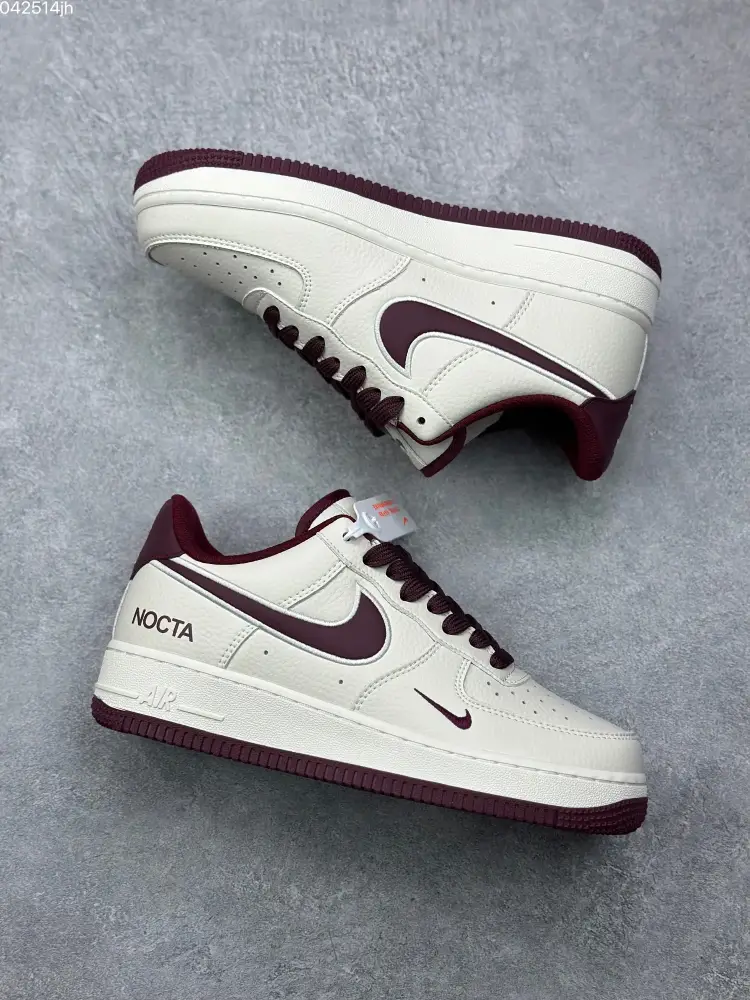 NOCTA x Nike Air Force 1 Low 'Burgundy' – Limited Edition with High Quality Design Youthful 1074 