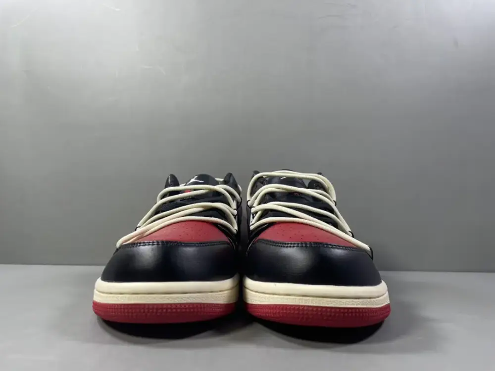 Nike AJ1 Low 'Black Red' Deconstructed Sneakers – Top Best Sneakers in Sizes 36- OdorResistant 1253 