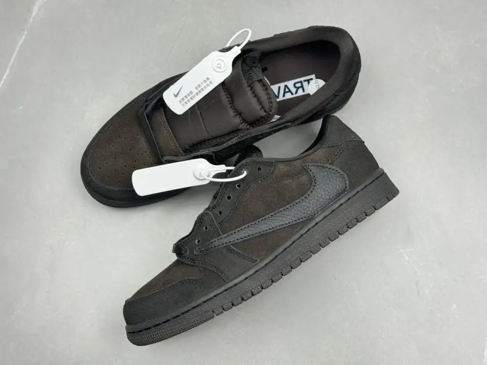 Cozy Nike AJ1 Low Swoosh Collaboration – Black Coffee – Top – Nike – Sizes 36-47 (Including Half Sizes 1270 