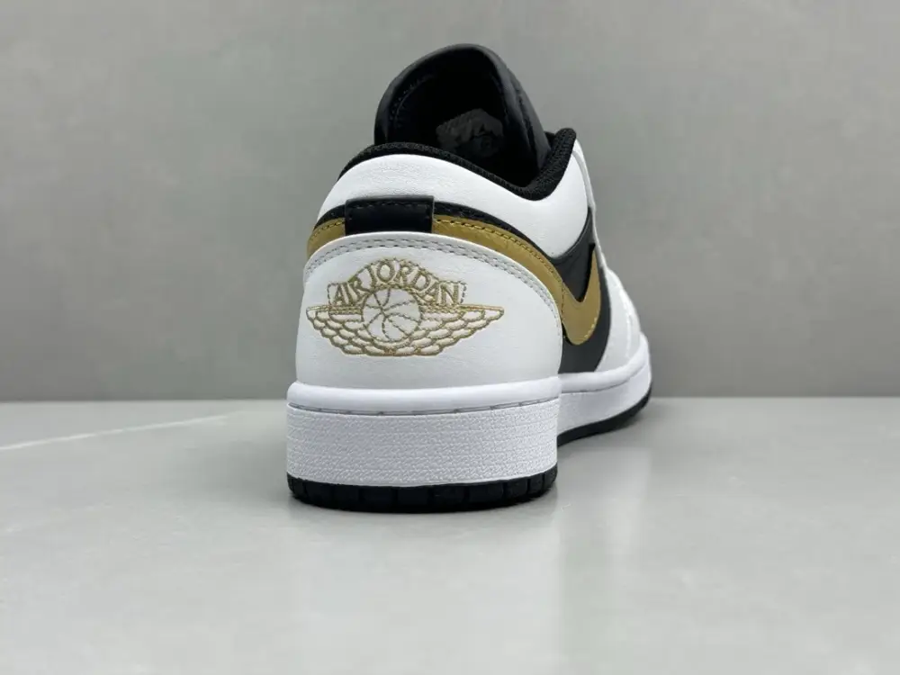 Stylish Nike AJ1 Low White Black Gold Pure Version – Nikes – Sizes 36-46 (Including Half Sizes 1239 