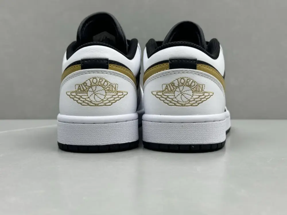 Stylish Nike AJ1 Low White Black Gold Pure Version – Nikes – Sizes 36-46 (Including Half Sizes 1239 