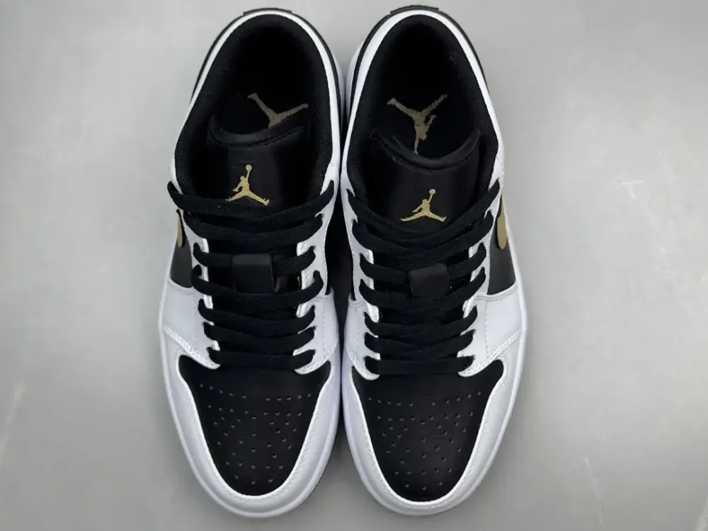 Stylish Nike AJ1 Low White Black Gold Pure Version – Nikes – Sizes 36-46 (Including Half Sizes 1239 