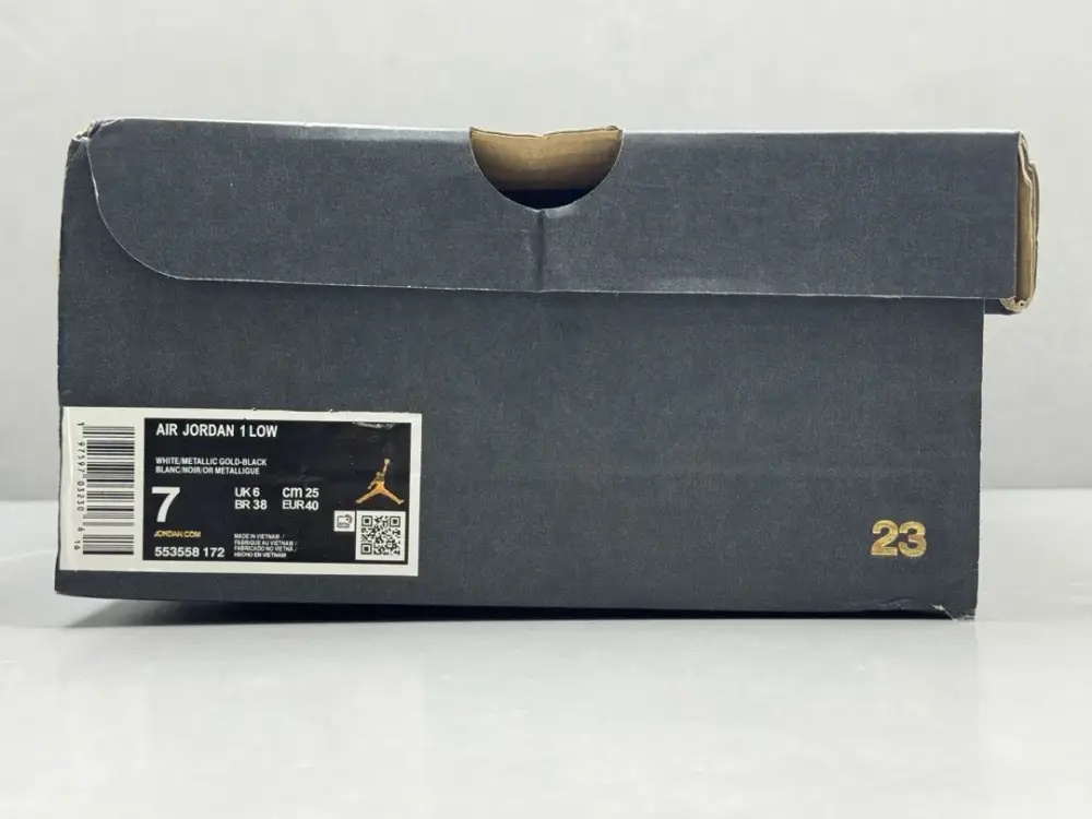 Stylish Nike AJ1 Low White Black Gold Pure Version – Nikes – Sizes 36-46 (Including Half Sizes 1239 