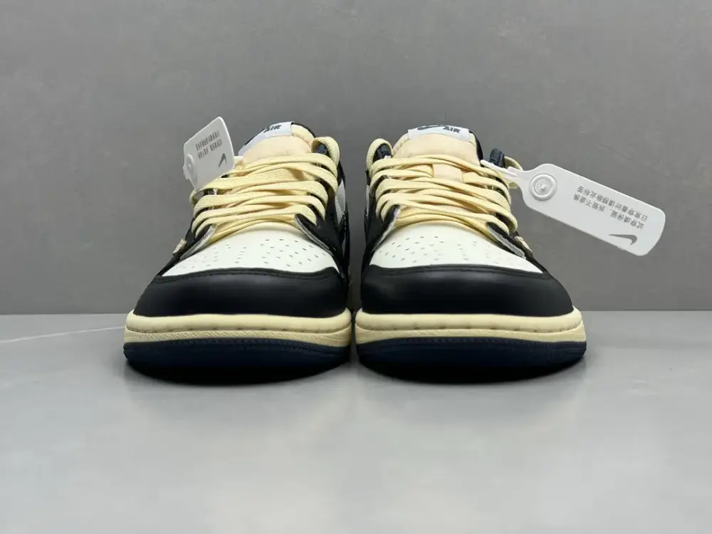 Sporty Nike AJ1 Low x Travis Scott Cactus Jack Navy Blue Black White – Top Best Sneakers in Sizes 36- 1265 