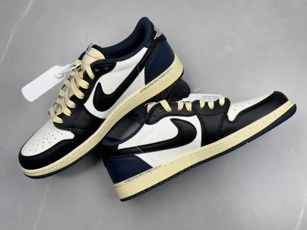 Sporty Nike AJ1 Low x Travis Scott Cactus Jack Navy Blue Black White – Top Best Sneakers in Sizes 36- 1265 