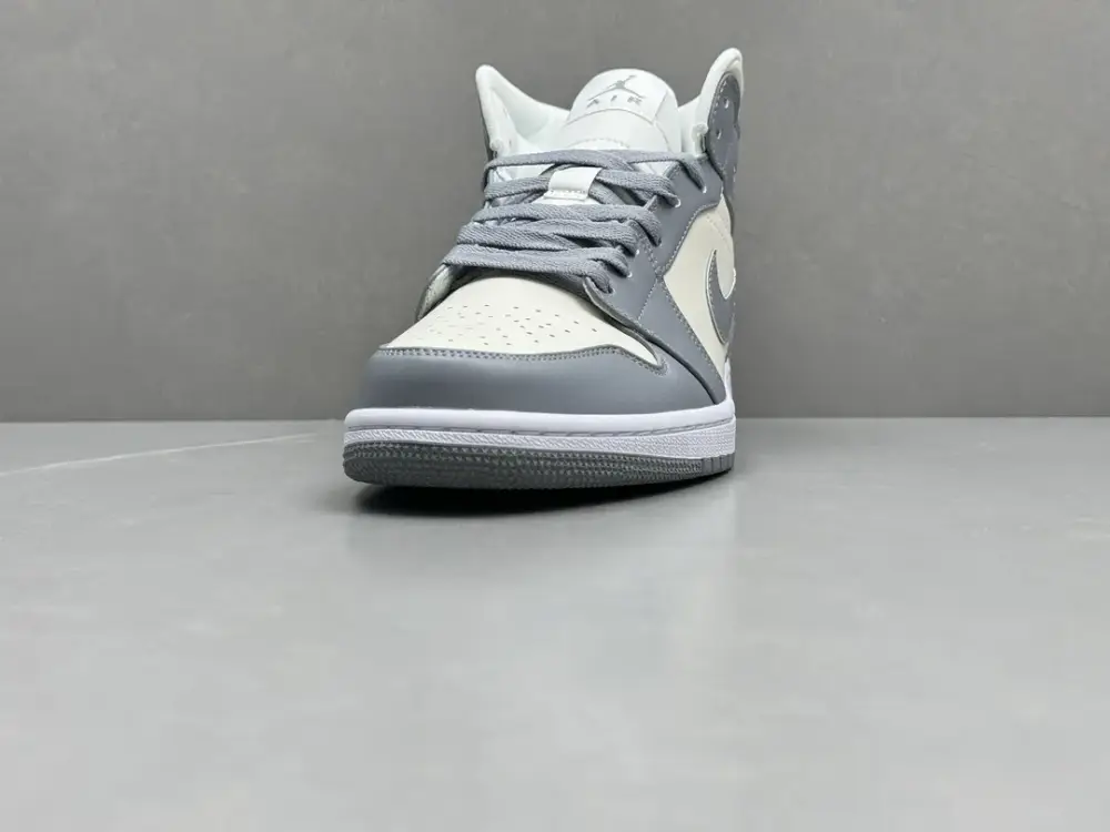 Fashionable Nike AJ1 Mid Grey White Basketball – Nike Sneakers – Sizes 36-46 (Including Half Sizes 1228  EFAD554