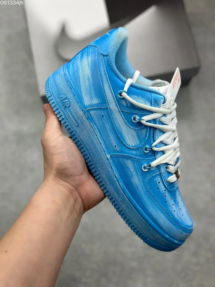 Nike Air Force 1 '07 Custom Tie-Dye Blue Low-Top with Dual Laces – Top Fake Nike Sneakers MultiPurpose 1071 