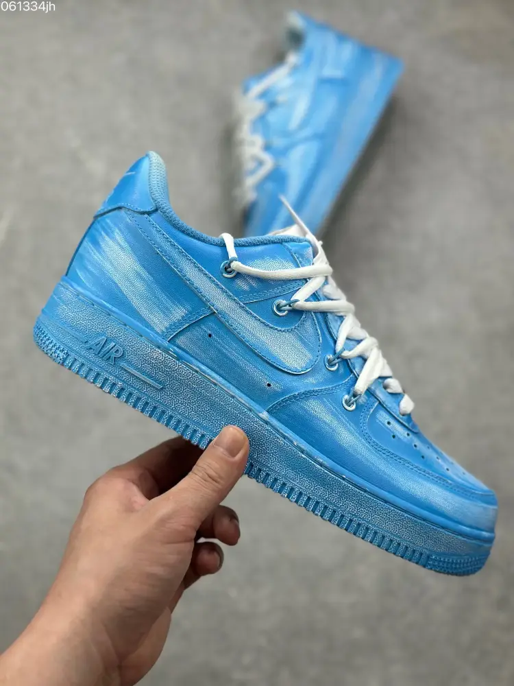 Nike Air Force 1 '07 Custom Tie-Dye Blue Low-Top with Dual Laces – Top Fake Nike Sneakers MultiPurpose 1071 